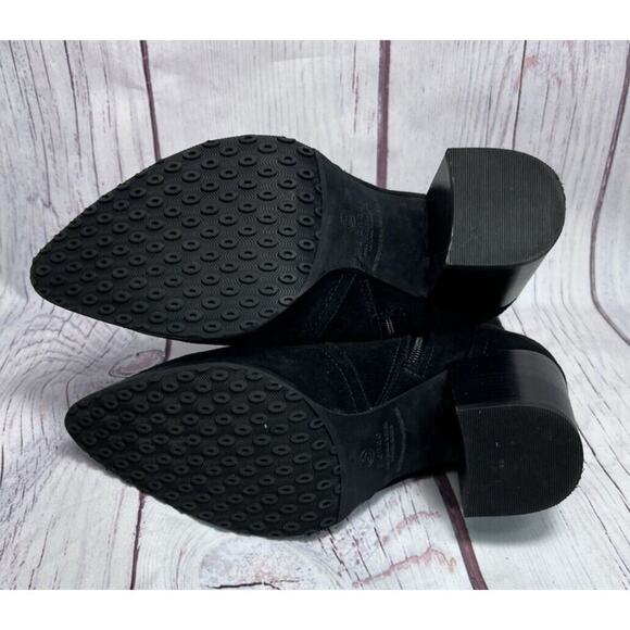 Blondo Women’s Sadie Ankle Boots Waterproof Chunky Heel Suede Leather Black 8.5 - Picture 9 of 13